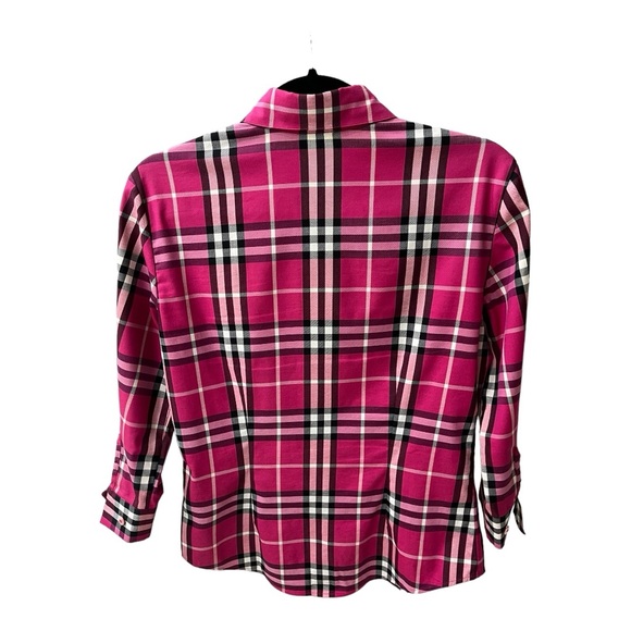 Burberry Women's Pink Plaid Top Size 6 - Picture 3 of 13